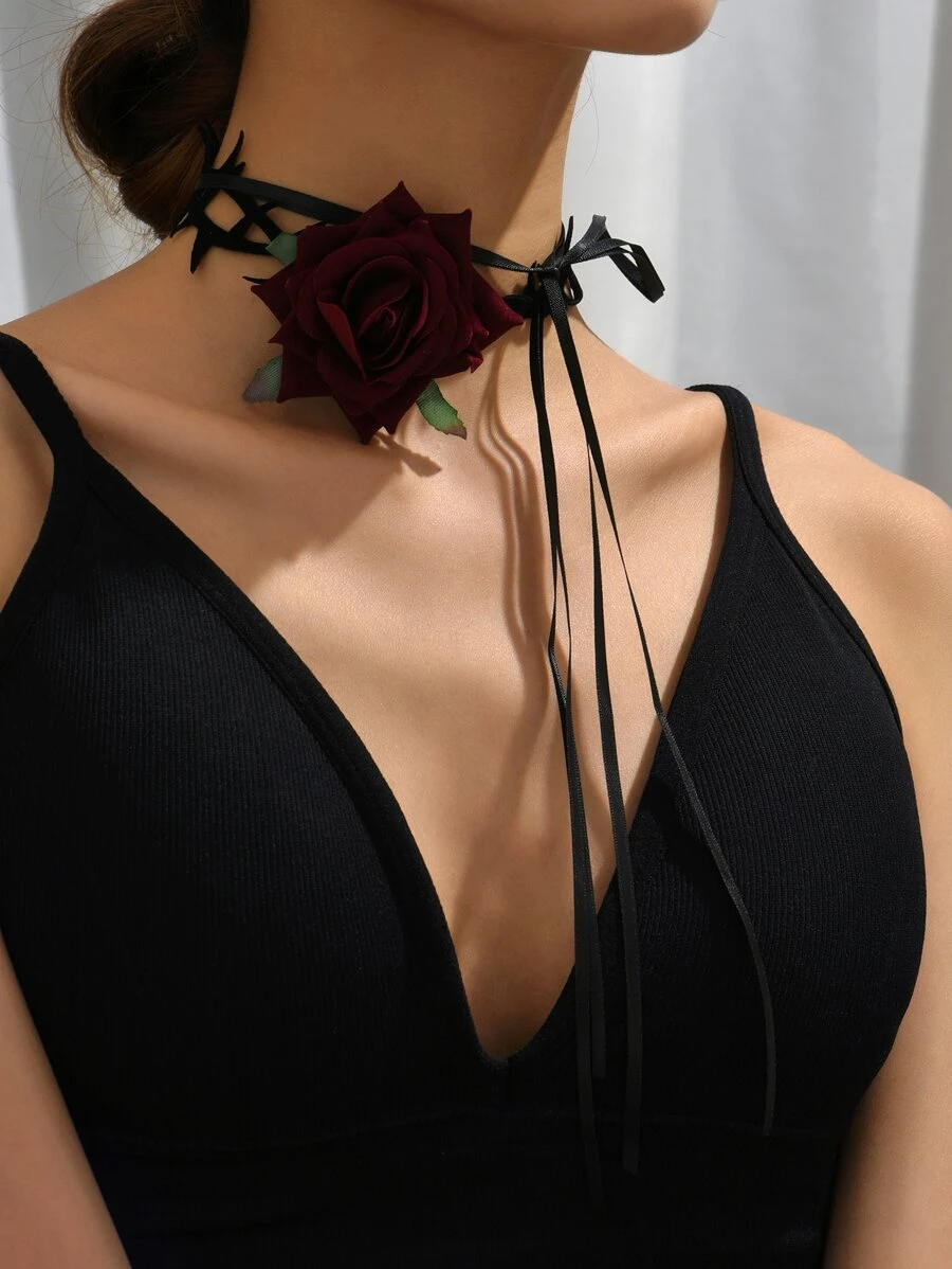 Collar con diseño de flor - Multicolor - Ver 1