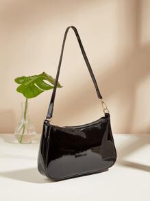 極簡風格人造漆皮法棍包