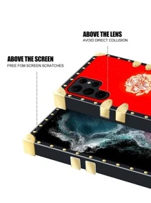 水钻玫瑰手机壳，国际版，非国内版 - 紅色 - 查看 4