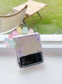 Cartoon Bear Print Clear Phone Case With Handstrap - Multicolor - View 3