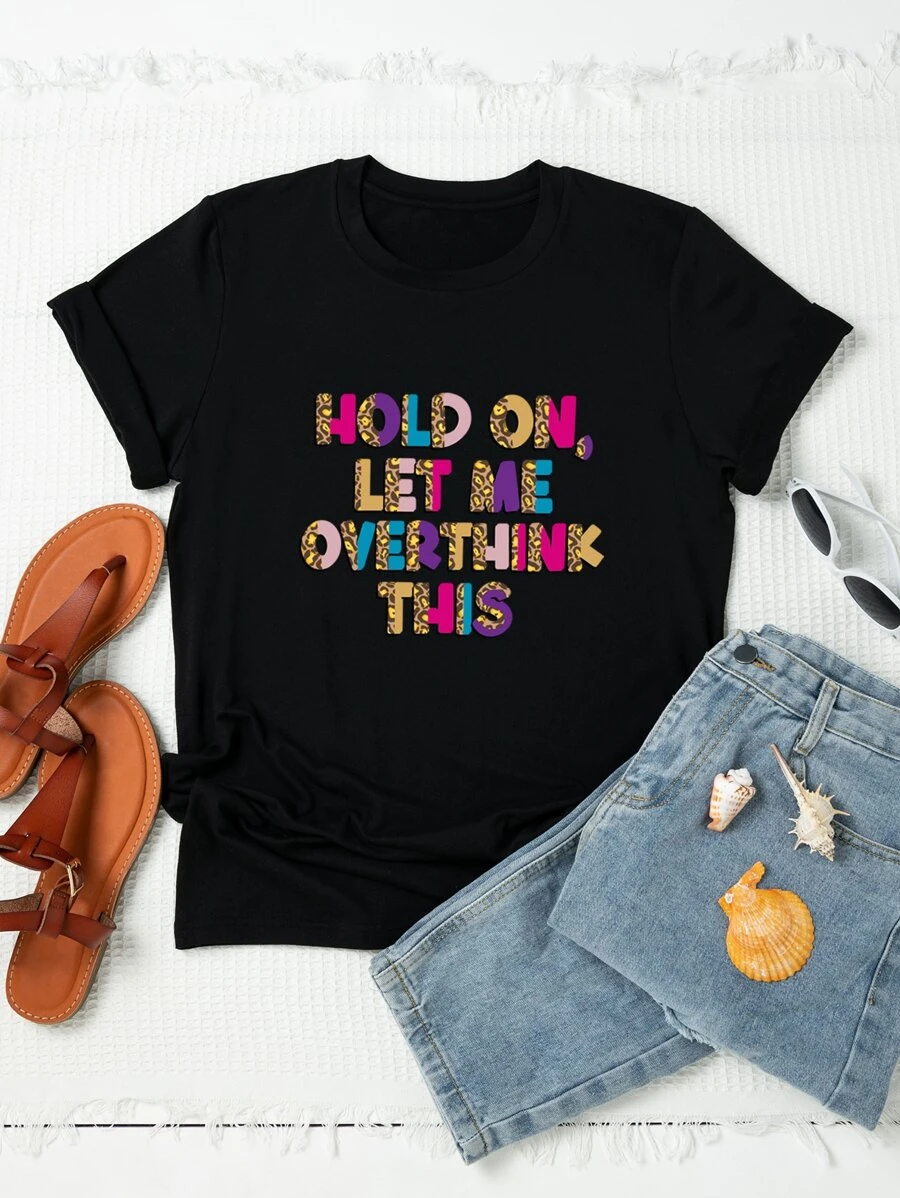 Calvaya Plus Slogan Graphic Tee - Black - View 1