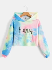 SHEIN EZwear Áo nỉ Tie Dye Nhiều màu Casual - Nhiều màu - Xem 1