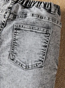 Boys Bleach Wash Slant Pocket Jeans - Grey - View 6