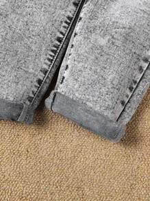 Boys Bleach Wash Slant Pocket Jeans - Grey - View 7