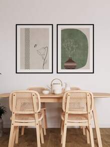 2pcs Butterfly & Floral Print Unframed Painting - Multicolor - View 6