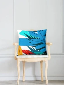 Leaf Print Cushion Cover Without Filler - Multicolor - View 3