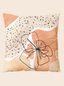 Funda de cojín sin relleno con patrón floral - Multicolor - Ver 1