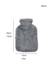 1pc Fluffy Hot Water Bag - Grey - View 6