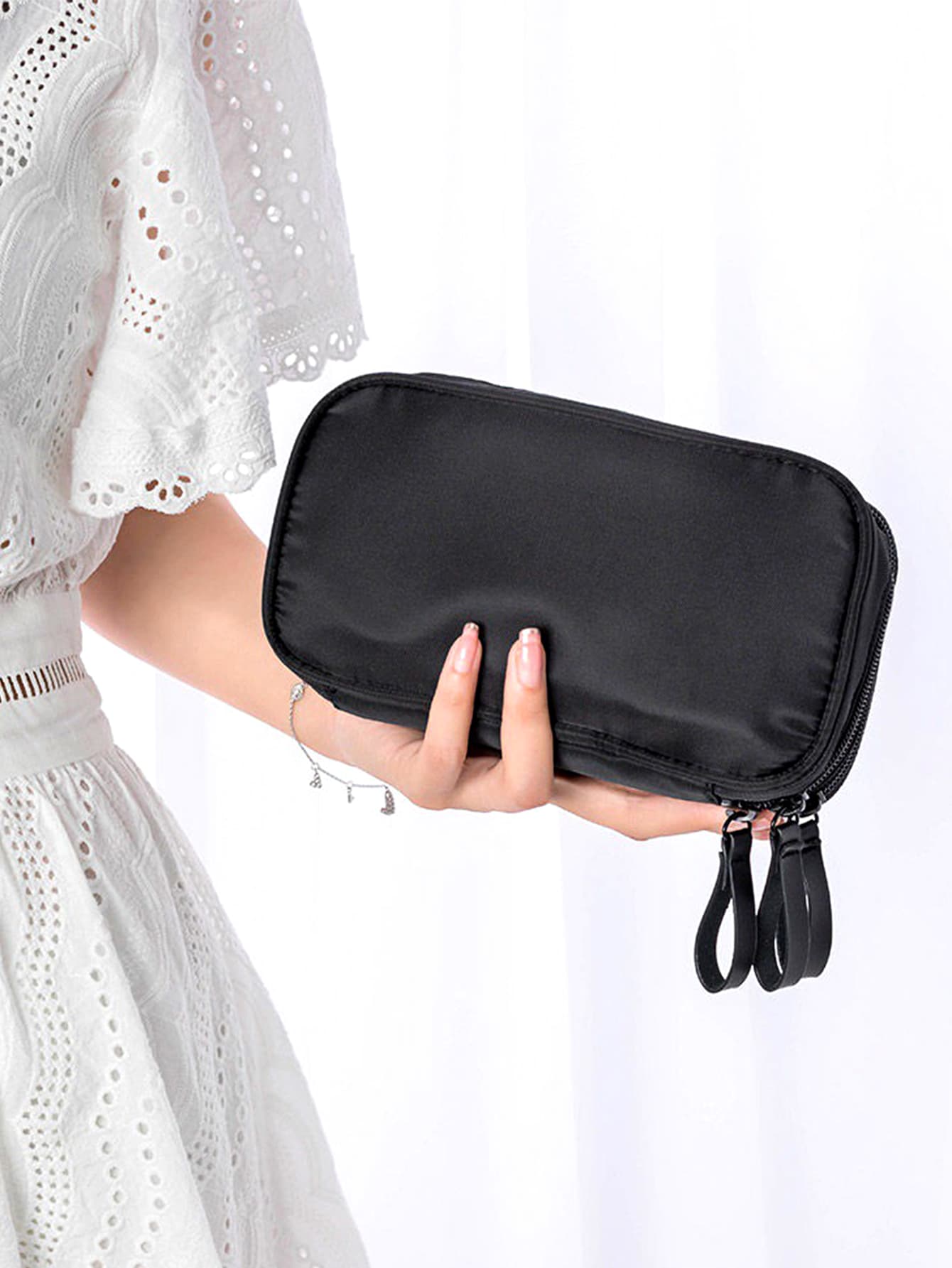 雙層化妝包 - 黑色 - 查看 1