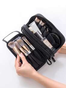 雙層化妝包 - 黑色 - 查看 2