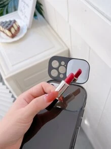 Solid Phone Case With Flip Mirror - Black - View 3