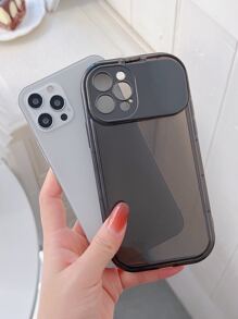 Solid Phone Case With Flip Mirror - Black - View 5