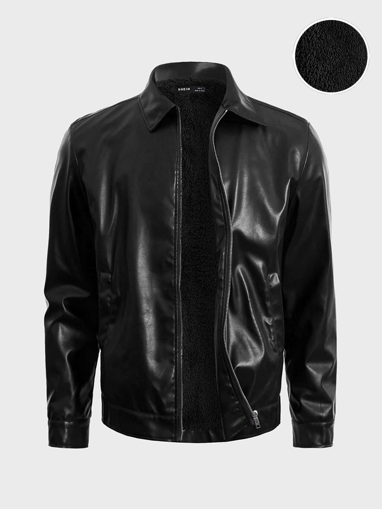 GENTILAND Outerwear Pria Kantong Zip Plain Jalan - Hitam - View 1