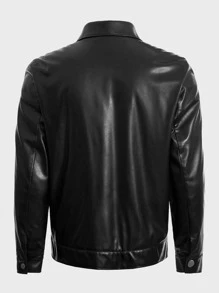 GENTILAND Outerwear Pria Kantong Zip Plain Jalan - Hitam - View 2