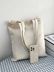 Hombres Bolsa de compras con estampado de dibujo - Beis - Ver 5