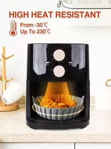SHEIN Basic living 1pc Silicone Air Fryer Tray Air Fryer Kitchen Air Fryer Liners Air Fryer Paper Airfryer Air Frier - Grey - View 6