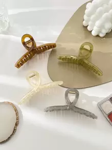 4pcs Solid Hair Claw - Multicolor - View 2