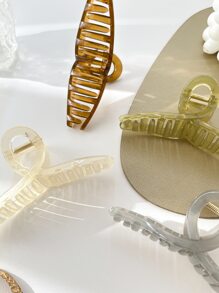 4pcs Solid Hair Claw - Multicolor - View 4