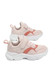 女孩雙色魔術貼老爹鞋 - 粉色 - 查看 3