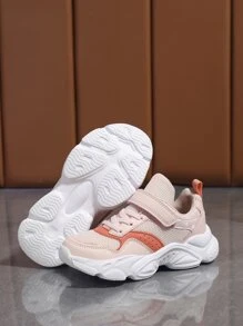 女孩雙色魔術貼老爹鞋 - 粉色 - 查看 5