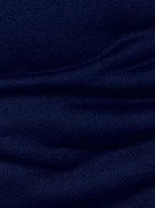 Manfinity Homme Men Letter Graphic Notched Neck Polo Shirt - Navy Blue - View 4