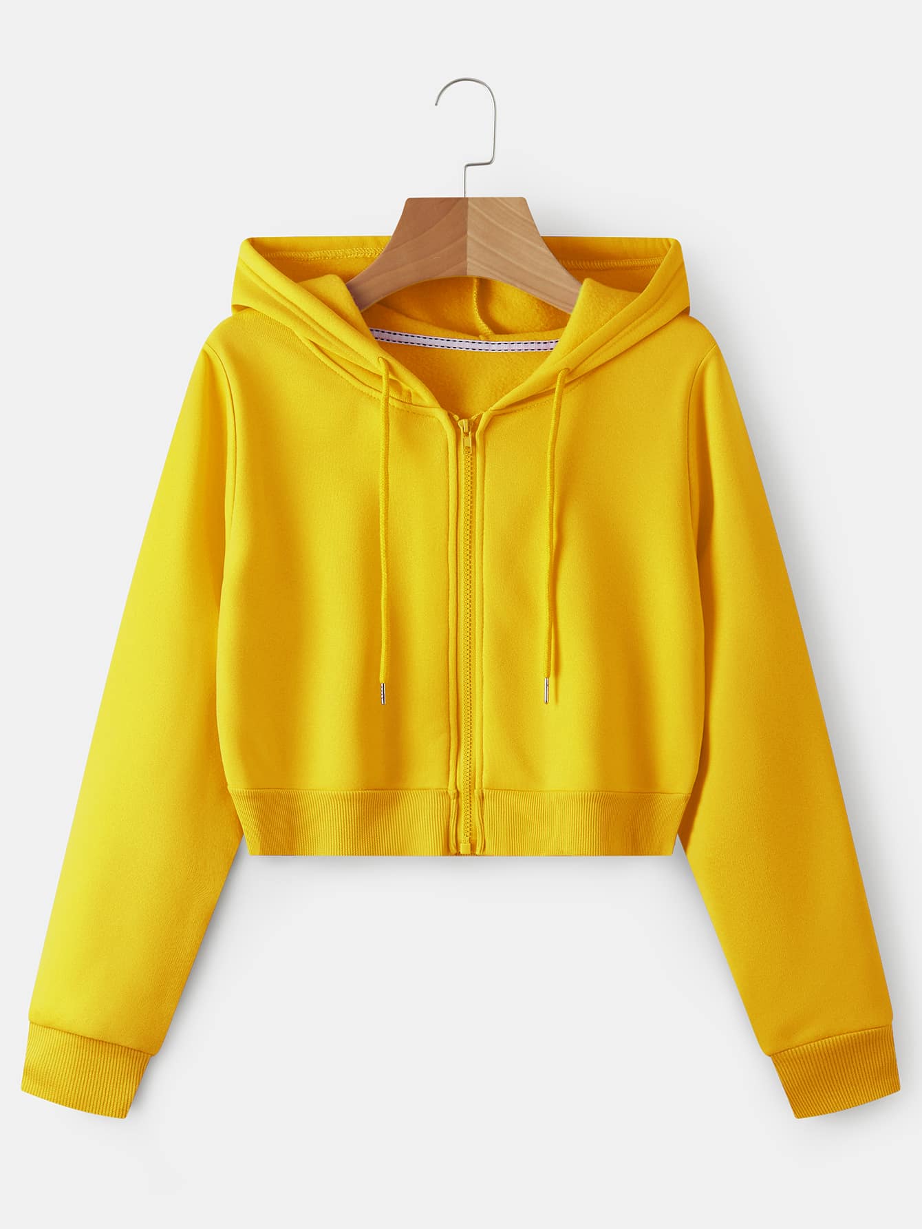 INAWLY Zipper Drawstring Thermal Hoodie,Long Sleeve Tops Graduation,Back To School Outfits,Graduation,Teacher Outfits For Women,Back To School Pullover Fall Outfit - Yellow - View 1