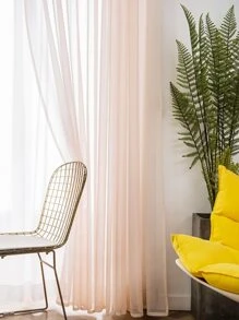 Cortina transparente de painel único Sólido - Baby Rosa - Ver 5