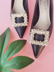 2pcs Rhinestone Decor Shoe Decoration - Gold - View 2
