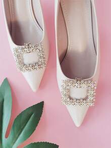 2pcs Rhinestone Decor Shoe Decoration - Gold - View 3