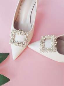 2pcs Rhinestone Decor Shoe Decoration - Gold - View 4