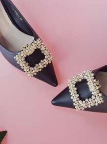 2pcs Rhinestone Decor Shoe Decoration - Gold - View 7
