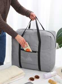 1 Túi Hành Lý Dung Tích Lớn, Túi Du Lịch Có Thể Gập Lại, Túi Đựng Hành Lý Duffle Tote - Xám - Xem 2