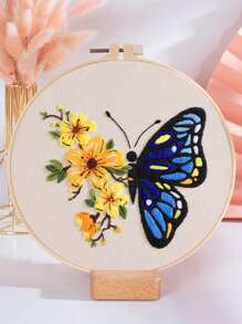 5 piezas Set Bordado a mano con patrón floral & mariposa al azar - Multicolor - Ver 10