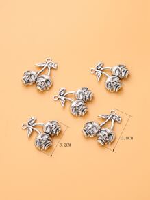 5 chiếc Mặt dây chuyền trang trí đầu lâu - Ancient Silver - Xem 3
