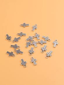 20pcs Cross DIY Pendant - Ancient Silver - View 2