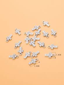 20pcs Cross DIY Pendant - Ancient Silver - View 3