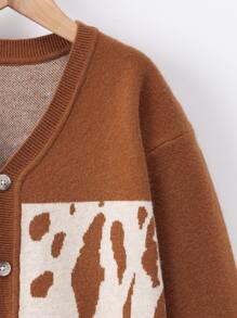 Boys Colour Block V Neck Cardigan - Multicolor - View 3