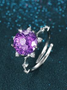 Cubic Zirconia Decor Ring - Multicolor - View 1