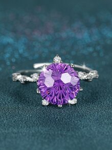 Cubic Zirconia Decor Ring - Multicolor - View 2