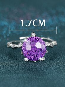 Cubic Zirconia Decor Ring - Multicolor - View 4