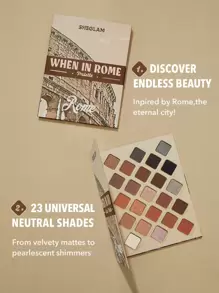 SHEGLAM When In Rome Palette 23-Clolor Shimmer Glitter Matte Eyeshadow Palette Rose Neutral Tone Pearlescent Shimmer Long Lasting High Pigment Smooth Blendable Eyeshadow Brown Eyeshadow Brand Beauty Makeup Face Paint Cosmetic For Women Girls Perfect For Winter Ideal For Y2K Fancy Fashion Suitable For Birthday Gift Party Ready Best Color - Multicolor - View 4