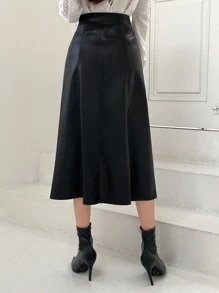 DAZY Váy nữ Chia màu trơn Thanh lịch - màu đen - Xem 2