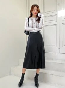 DAZY Váy nữ Chia màu trơn Thanh lịch - màu đen - Xem 5