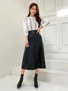 DAZY Váy nữ Chia màu trơn Thanh lịch - màu đen - Xem 6