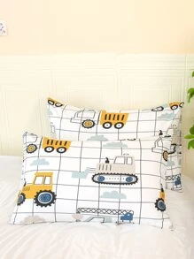 Bộ vỏ chăn hình xe tải & kẻ sọc không có chất làm đầy - Nhiều màu - Xem 5