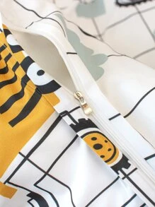 Bộ vỏ chăn hình xe tải & kẻ sọc không có chất làm đầy - Nhiều màu - Xem 6