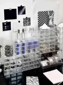 1pc Plastic Multi-Grids Jewelry Storage Box, Clear Layered High Capacity Jewelry Organizer Box For Ring, Earring, Gift For Back To School - Clear - View 2