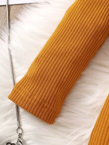 Cô Gái Trẻ Viền Ruffle Váy có thắt lưng - Màu Khaki - Xem 4