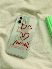 Funda de celular transparente con estampado de letra - transparente - Ver 3