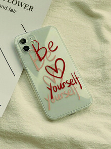 Funda de celular transparente con estampado de letra - transparente - Ver 4